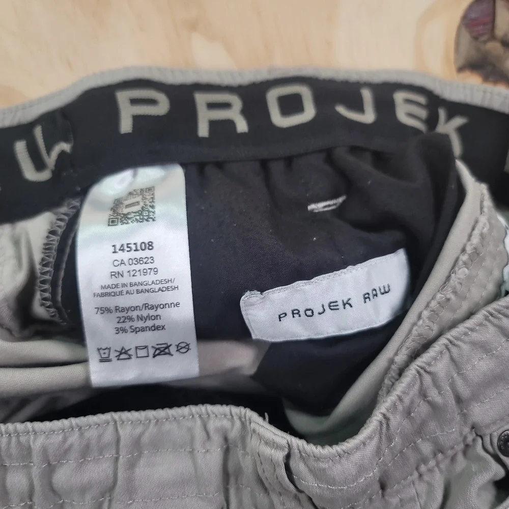 Projek Raw MTL/02 Mens M (32-33) Gray Jogger Pants Elastic Waist Drawstring - Picture 14 of 16